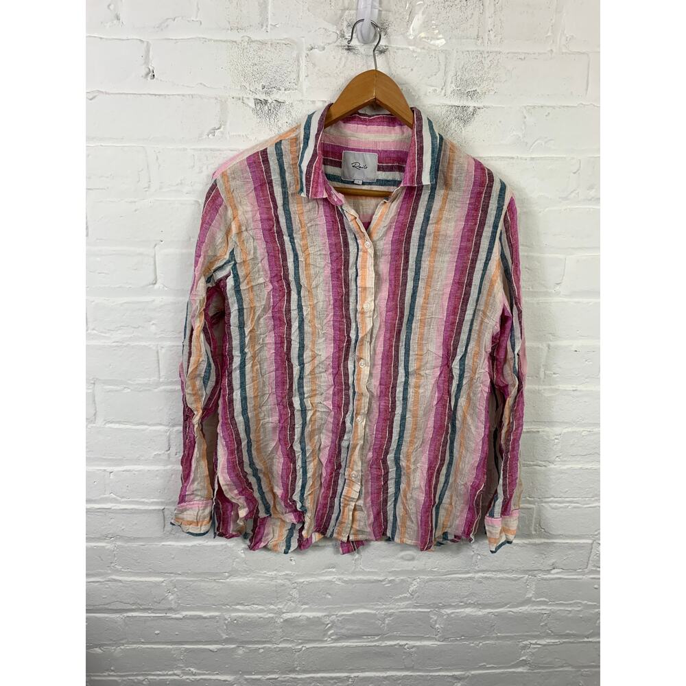 RAILS Sydney Stripe Boyfriend Button Down Shirt Long Sleeves Multicolor Size S
